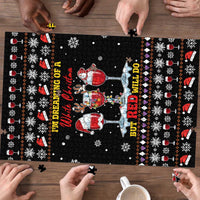 Wine Red Christmas Christmas Christmas Puzzle Xmas Holiday Patterns - Wonder Print Shop