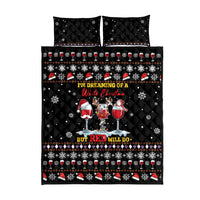 Wine Red Christmas Christmas Christmas Quilt Bed Set Xmas Holiday Patterns - Wonder Print Shop