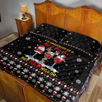 Wine Red Christmas Christmas Christmas Quilt Bed Set Xmas Holiday Patterns - Wonder Print Shop
