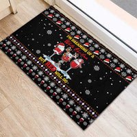 Wine Red Christmas Christmas Christmas Rubber Doormat Xmas Holiday Patterns - Wonder Print Shop