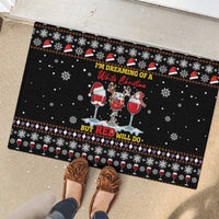 Wine Red Christmas Christmas Christmas Rubber Doormat Xmas Holiday Patterns - Wonder Print Shop