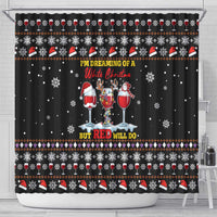 Wine Red Christmas Christmas Christmas Shower Curtain Xmas Holiday Patterns - Wonder Print Shop