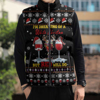 Wine Red Christmas Christmas Christmas Sleeveless Puffer Jacket Xmas Holiday Patterns - Wonder Print Shop