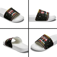 Wine Red Christmas Christmas Christmas Slide Sandals Xmas Holiday Patterns - Wonder Print Shop