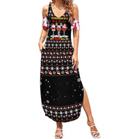 Wine Red Christmas Christmas Christmas Summer Maxi Dress Xmas Holiday Patterns - Wonder Print Shop