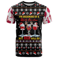 Wine Red Christmas Christmas Christmas T Shirt Xmas Holiday Patterns - Wonder Print Shop