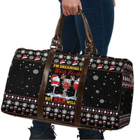 Wine Red Christmas Christmas Christmas Travel Bag Xmas Holiday Patterns - Wonder Print Shop