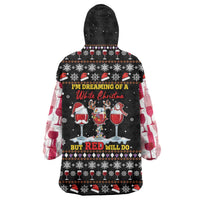 Wine Red Christmas Christmas Christmas Wearable Blanket Hoodie Xmas Holiday Patterns - Wonder Print Shop