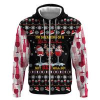 Wine Red Christmas Christmas Christmas Zip Hoodie Xmas Holiday Patterns - Wonder Print Shop