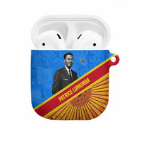 Patrice Lumumba AirPods Case with Congolese Flag Colors and African History Quote - Wonder Print Shop