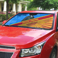 Patrice Lumumba Auto Sun Shade with Congolese Flag Colors and African History Quote - Wonder Print Shop