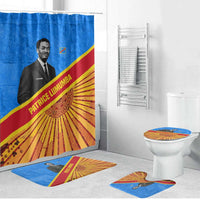 Patrice Lumumba Bathroom Set with Congolese Flag Colors and African History Quote - Wonder Print Shop