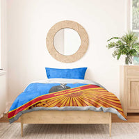 Patrice Lumumba Bedding Set with Congolese Flag Colors and African History Quote - Wonder Print Shop