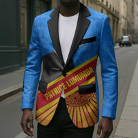 Patrice Lumumba Blazer with Congolese Flag Colors and African History Quote - Wonder Print Shop