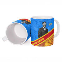Patrice Lumumba Ceramic Mug with Congolese Flag Colors and African History Quote - Wonder Print Shop