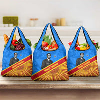 Patrice Lumumba Grocery Bag with Congolese Flag Colors and African History Quote - Wonder Print Shop