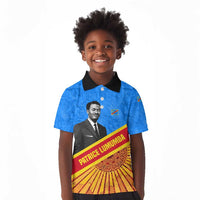 Patrice Lumumba Kid Polo Shirt with Congolese Flag Colors and African History Quote - Wonder Print Shop