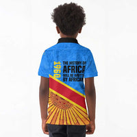 Patrice Lumumba Kid Polo Shirt with Congolese Flag Colors and African History Quote - Wonder Print Shop
