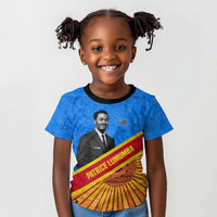 Patrice Lumumba Kid T shirt with Congolese Flag Colors and African History Quote - Wonder Print Shop