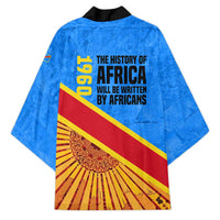 Patrice Lumumba Kimono with Congolese Flag Colors and African History Quote - Wonder Print Shop