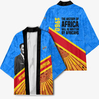 Patrice Lumumba Kimono with Congolese Flag Colors and African History Quote - Wonder Print Shop