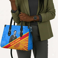 Patrice Lumumba Leather Bag with Congolese Flag Colors and African History Quote - Wonder Print Shop