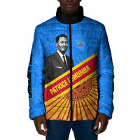 Patrice Lumumba Padded Jacket with Congolese Flag Colors and African History Quote - Wonder Print Shop