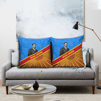 Patrice Lumumba Pillow Cover with Congolese Flag Colors and African History Quote - Wonder Print Shop