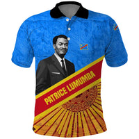 Patrice Lumumba Polo Shirt with Congolese Flag Colors and African History Quote - Wonder Print Shop