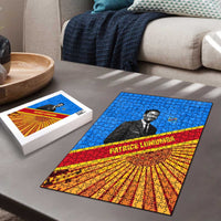 Patrice Lumumba Puzzle with Congolese Flag Colors and African History Quote - Wonder Print Shop