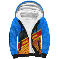 Patrice Lumumba Sherpa Hoodie with Congolese Flag Colors and African History Quote - Wonder Print Shop