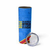 Patrice Lumumba Skinny Tumbler with Congolese Flag Colors and African History Quote - Wonder Print Shop