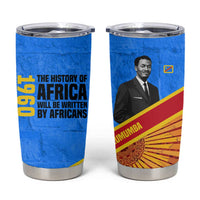 Patrice Lumumba Tumbler Cup with Congolese Flag Colors and African History Quote - Wonder Print Shop