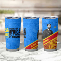 Patrice Lumumba Tumbler Cup with Congolese Flag Colors and African History Quote - Wonder Print Shop