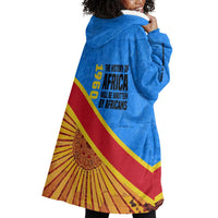 Patrice Lumumba Wearable Blanket Hoodie with Congolese Flag Colors and African History Quote - Wonder Print Shop