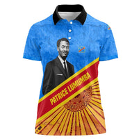 Patrice Lumumba Women Polo Shirt with Congolese Flag Colors and African History Quote - Wonder Print Shop