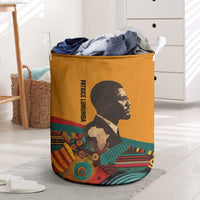 Patrice Lumumba Laundry Basket with Profile Portrait and Bold Africa Will Rise Statement - Wonder Print Shop