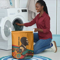 Patrice Lumumba Laundry Basket with Profile Portrait and Bold Africa Will Rise Statement - Wonder Print Shop