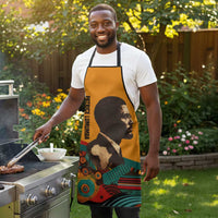 Patrice Lumumba Apron with Profile Portrait and Bold Africa Will Rise Statement - Wonder Print Shop