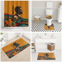 Patrice Lumumba Bathroom Set with Profile Portrait and Bold Africa Will Rise Statement - Wonder Print Shop