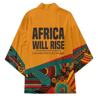 Patrice Lumumba Kimono with Profile Portrait and Bold Africa Will Rise Statement - Wonder Print Shop