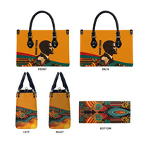 Patrice Lumumba Leather Bag with Profile Portrait and Bold Africa Will Rise Statement - Wonder Print Shop