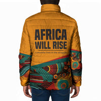 Patrice Lumumba Padded Jacket with Profile Portrait and Bold Africa Will Rise Statement - Wonder Print Shop