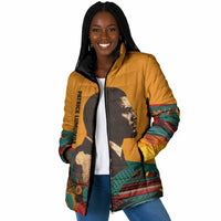Patrice Lumumba Padded Jacket with Profile Portrait and Bold Africa Will Rise Statement - Wonder Print Shop