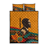 Patrice Lumumba Quilt Bed Set with Profile Portrait and Bold Africa Will Rise Statement - Wonder Print Shop