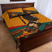 Patrice Lumumba Quilt Bed Set with Profile Portrait and Bold Africa Will Rise Statement - Wonder Print Shop