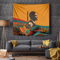 Patrice Lumumba Tapestry with Profile Portrait and Bold Africa Will Rise Statement - Wonder Print Shop