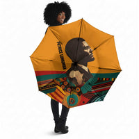Patrice Lumumba Umbrella with Profile Portrait and Bold Africa Will Rise Statement - Wonder Print Shop