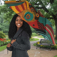 Patrice Lumumba Umbrella with Profile Portrait and Bold Africa Will Rise Statement - Wonder Print Shop