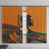 Patrice Lumumba Window Curtain with Profile Portrait and Bold Africa Will Rise Statement - Wonder Print Shop